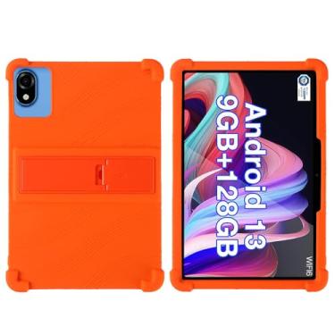 Imagem de Oneyijun Capa para tablet DOOGEE U9/U10/U10 Pro de 10,1 polegadas, silicone macio, à prova de choque, capa protetora de borracha (laranja)