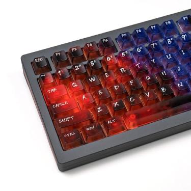 Imagem de Conjunto de teclas de teclado 119 teclas brilham através do conjunto de teclas azul vermelho claro cereja para teclado mecânico Cherry Gateron Mx Switches