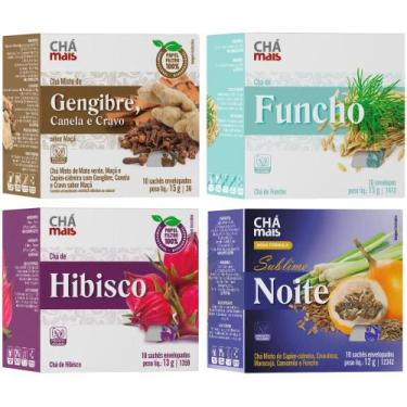 Imagem de KIT Chás Gengibre, Cravo e Canela + Funcho + Hibisco + Sublime Noite -
