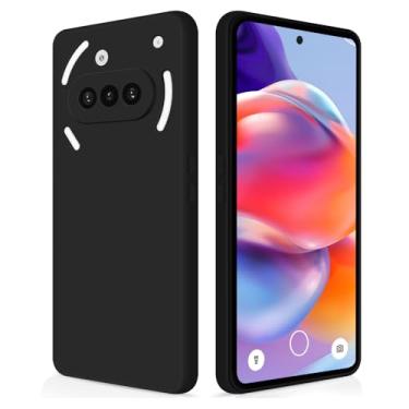 Imagem de Jilivock Capa para celular Nothing Phone 3a Capa de silicone macio, capa de silicone à prova de choque com forro de microfibra (preto)