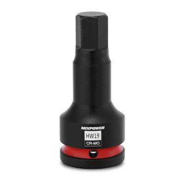Imagem de MIXPOWER Soquete de broca de impacto hexagonal de 19 mm, soquete Allen Bit, aço CR-MO, chave hexagonal Master Impact