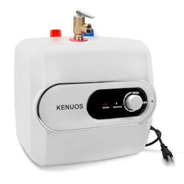 Imagem de KENUOS - Aquecedor de água quente instantâneo de 4 galões sob a pia, 110 V, 1500 W, mini aquecedor de água elétrico, aquecedor de água quente instantâneo sob demanda, pequeno
