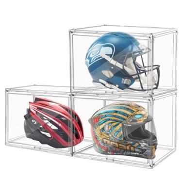 Imagem de Cutora Embalagem com 3 caixas organizadoras de acrílico transparente extragrande, 43 x 33 cm, suporte de plástico com porta magnética para figuras, livros, bolsas, bolsas, botas