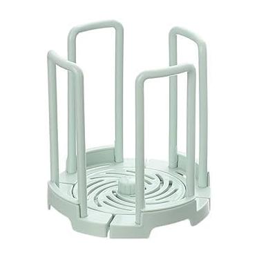 Imagem de Escorredor de Pratos Giratório Ajustável 360° em Verde Claro – Compacto, Moderno e Ideal para Cozinhas Pequenas | Organizador de Louças e Utensílios