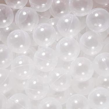 Imagem de Bolas de bola para crianças, refil de plástico de 5 cm, pacote com 100, cores brilhantes, sem ftalatos e BPA, inclui uma bolsa de armazenamento reutilizável com zíper para decoração de Natal