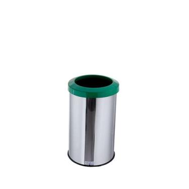 Imagem de Cesto De Lixo Reciclável 20 Litros Lixeira Inox Aro Esmaltado - Aldino