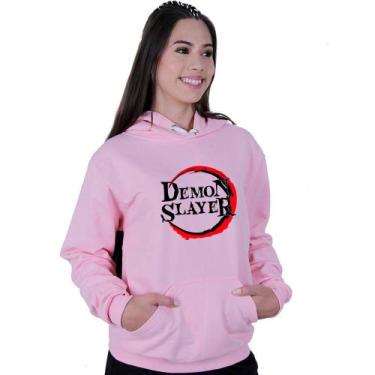 Imagem de Moletom Unissex Canguru Anime Demon Slayer - LAFRE, Rosa, G