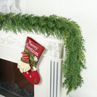Imagem de Guirlanda de Natal LZNPA de 1,8 m Real Touch Cedar Greenery