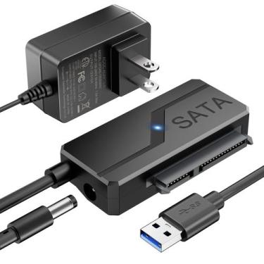 Imagem de Adaptador SATA para USB CLAVOOP com alimentação para HDD SSD de 2,5/3,
