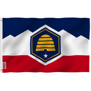 Imagem de Bandeira Anley Fly Breeze New Utah State 90x150cm Poliéster