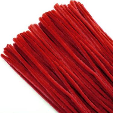 Imagem de Limpadores de cachimbo TOAOB Red Chenille Stems 6 mm x 30 cm 100 unida