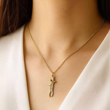 Imagem de Colar Casal Magnético Dourado e Prata com Pingente