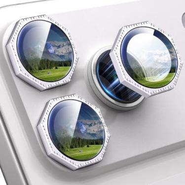 Imagem de Xfilm Protetor de lente de câmera para iPhone 17 Pro/17 Pro Max, diamante brilhante, metal individual com dureza 9H, protetor de tela de câmera à prova de arranhões, acessórios elegantes, compatível