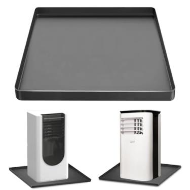 Imagem de Bandeja coletora portátil de ar condicionado com borda elevada, bandeja de drenagem CA de silicone de 65 cm x 65 cm para unidade CA de 5.000 a 14.000 BTU, bandeja coletora grande antiderrapante para