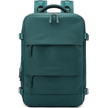 Imagem de Mochila De Viagem Aprovada Para Homens E Mulheres, Melhores Mochilas De Viagem De Avião Com Porta De Carregamento Usb, Bolsa De Bagagem Universitária De 35l Mochila Para La, Dark Green, 17in