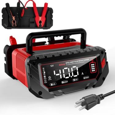Imagem de Carregador de bateria de 40 A, carregador inteligente de bateria de carro de lítio LiFePO4 de 6 V/12 V/24 V, liFePO4, mantenedor automotivo para carro, SUV, motocicleta, barco, cortador de grama