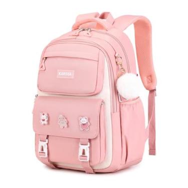 Imagem de Mochila PIG PIG GIRL para meninas anti-roubo leve rosa