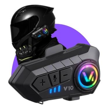 Imagem de Fone de Ouvido Capacete Kit de Chamadas Mãos Livres À Prova D'Água Motocicleta Sem Fio Bluetooth 5.3