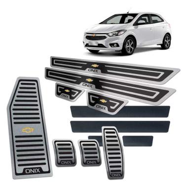 Imagem de Soleiras Pedaleiras Descanso Onix 2013/2019 Manual Preto