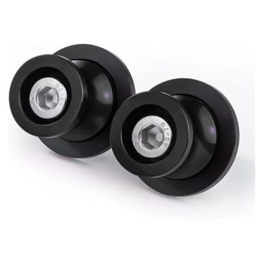 Imagem de BYYINGSUS Compatível com Ninja ZX6R ZX636 250SL 250 300 400 650 1000SX Carretéis de braço oscilante de motocicleta suportes traseiros acessórios deslizantes de parafuso (8 mm, dois preto)