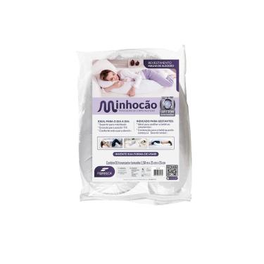 Imagem de Travesseiro de Corpo Minhocão Gestante Anatômico 1,50x21cm Malha 100% Algodão Com Zíper Fibrasca