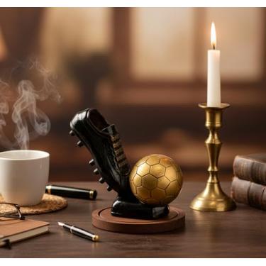 Imagem de eSplanade Belo sutiã decorativo bola de futebol e show de sapatos | Decoração de casa | Escultura de latão | Bota dourada de bota do mundo estilo troféu | American Golden Shoe Look-Alike