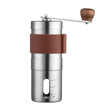 Imagem de 5sssallefaa Moedor de café manual portátil de aço inoxidável com manivela moedor de grãos de café cônico para acampamento de escritório em casa (cor: A)