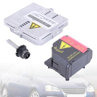 Imagem de dehateo Unidade de controle de farol de reator oculto de xenon 4D0907476B com kit de lâmpada Igniter D2S para Jetta Go-lf G-TI 2005 2006 2007 2008 2009 Kit de unidade de reator de farol de xenon