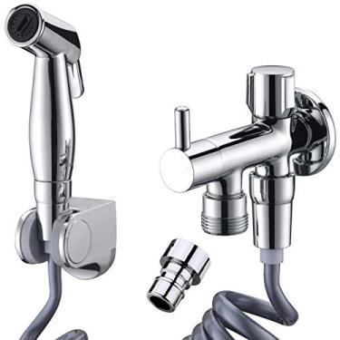 Imagem de MINJING Conjunto de pulverizador de bidê ferramenta pulverizador de bidê higiene pessoal multifuncional - pistola de pulverização de vaso sanitário pistola de pulverização impulsionadora
