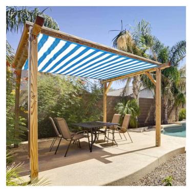 Imagem de BDSHL Proteção UV suculentas plantas proteção cobertura casa abrigo solar 90% sombra jardim protetor solar pano (cor: azul + branco, tamanho: 3 x 10 m/9,84 x 32,8 pés)