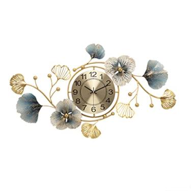 Imagem de WYUYIWH Relógio de parede de metal moderno criativo para família, personalidade, estilo moderno, relógio de parede com silencioso, sem tique-taque, relógio decorativo para pendurar na parede da sala
