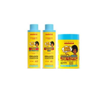 Imagem de Glatten Cachos Fortes Shampoo e Condicionador e Creme de Pentear