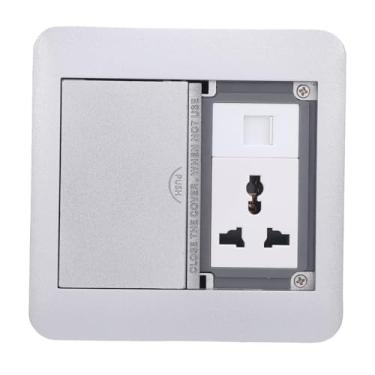 Imagem de Garosa Caixa de Tomadas de Mesa, Alumínio Retardador de Chamas, Tomadas Duplas de 3 Pinos e Portas de Rede, Faixa de Energia de 4000 W para Uso Doméstico e No Escritório