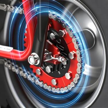 Imagem de CHANGCHENG 420 Corrente 42T Roda dentada dividida 7075 alumínio universal para Coleman CT200U CT200U-EX BT200X 212cc 196cc 6,5hp 5,5hp Mini Bike & Go Karts interno preto e vermelho externo