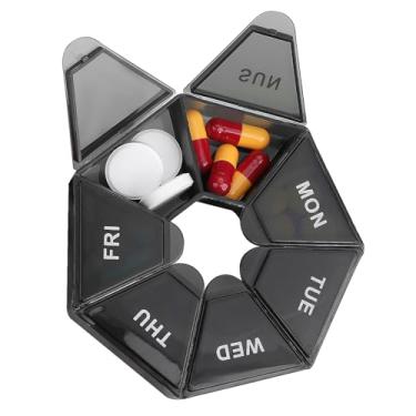 Imagem de Caixa organizadora de comprimidos semanal de 7 dias, porta-comprimidos para viagem, organizador de comprimidos portátil, organizador de medicamentos, recipiente para comprimidos para medicamentos