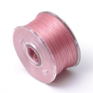 Imagem de 50 jardas/rolo 0,1 mm cordão de contas de nylon chinês para nó de corda corda de amizade cordão vermelho violeta pálido para artesanato faça você mesmo Kumihimo pulseiras de macramê para fazer