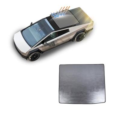 Imagem de Para-sol de janela de teto de carro preto gelo, compatível com a persiana de teto solar Tesla Cybertruck 2024 e superior, protetor solar interior automotivo bloqueia raios UV calor