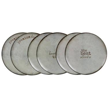 Imagem de Kit Prato Raso Tramontina Churrasco Rustic Em Porcelana 28 Cm 06 Peças