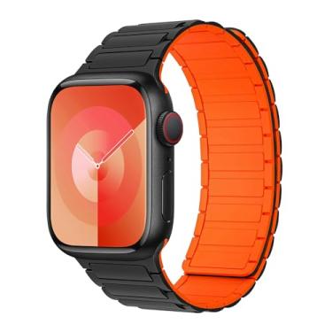 Imagem de Pulseira magnética para Apple Watch séries 11/10/9/8/7/6/5/4/3/SE/2nd/Ultra 3 de 49 mm, 46 mm, 45 mm, 44 mm, 42 mm, 41 mm, 40 mm, 38 mm, 40 mm, 38 mm, 49 mm, 46 mm, 46 mm, 46 mm, 46 mm, 46 mm, 46 mm