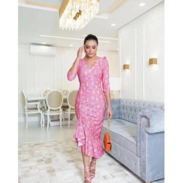 Imagem de Vestido Midi Justo Tubinho - Generic, Rosa, M