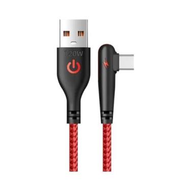 Imagem de Cabo USB Para Tipo-C De Carregamento Rápido 120W Com Conector Em Ângul