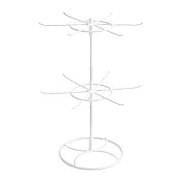 Imagem de Hailong Ming Organizador de Joias, Porta-colares, Expositor de Brincos de 2 Níveis, Suporte para Joias em Lojas de Brincos, Branco