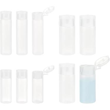 Imagem de Frascos de plástico PE transparente, vazios, recarregáveis, com tampas de plástico PP, 12 ml/18 ml/30 ml, frascos de viagem com tampa dobrável, recipientes de amostra de líquido para viagem
