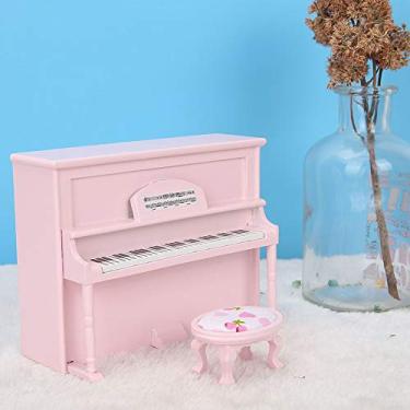 Imagem de Zerodis Mini Casa de Bonecas Piano bebê Produtos para Maternidade Brinquedos Infantis Bonecas e Brinquedos de Pelúcia e Modelo de Pelúcia Com Banco Acessório de Casa de Requintado para de Em Escala