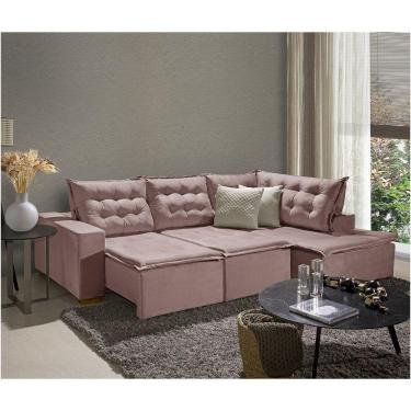Imagem de Sofá De Canto 5 Lugares 270cm Retrátil E Reclinável Rose