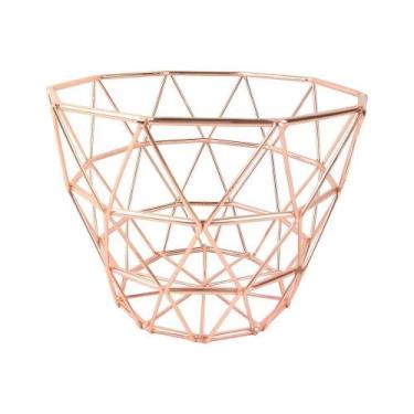 Imagem de Cesta Fruteira em Metal Cobre Rose Gold 16x12cm ZL0010 BTC