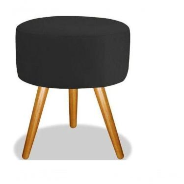 Imagem de Puff Decorativo Redondo 40 Cm Dóris Pé Palito Suede