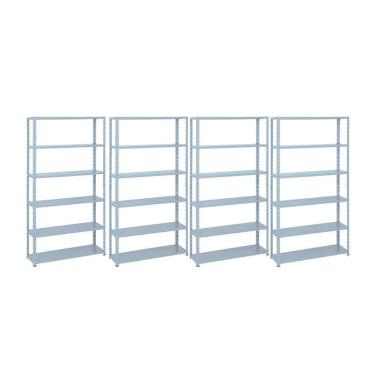 Imagem de Kit - 4 Estantes Leve De Metal Reforçada 30 Cm 6 Níveis 25kg Por Bandeja - Sa Gôndolas
