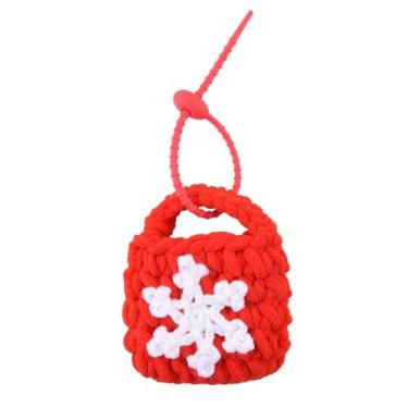 Imagem de Small Knit Earbud Bag Charm for Women Girls Christmas Xmas Gifts Handmade Small Knitting Earbud Pouch for Earphone Coin Holder Christmas Tree Decor Snowflake Knit Earbud Pouch