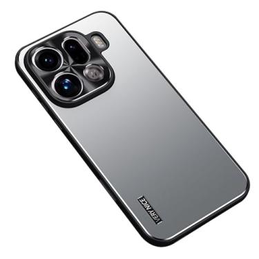 Imagem de HAOMRIYL Capa para Oppo Find X9/X9pro, capa de telefone de proteção de lente de câmera de metal antiarranhões fina PC traseira minimalista, prata, X9